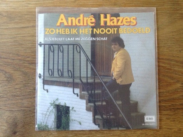 single andre hazes, Cd's en Dvd's, Vinyl Singles, 7 inch, Ophalen of Verzenden, Beschermende buitenhoes, Nederlandstalig