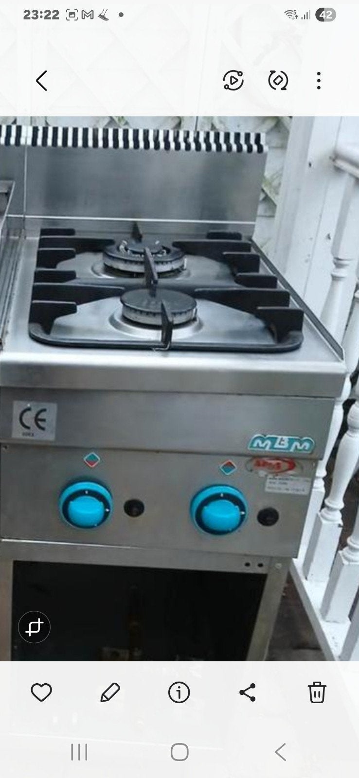 Rechaud 2 becs pro a gaz