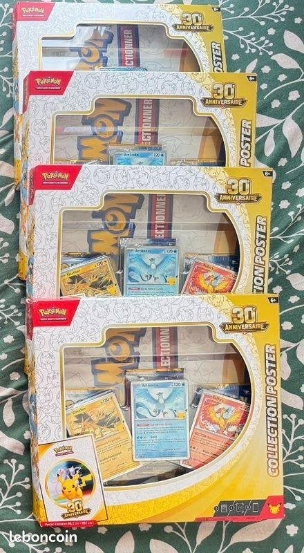 Lot 4 Coffret Poster Pokemon 30 ans, Enlèvement ou Envoi, Neuf, Plusieurs cartes
