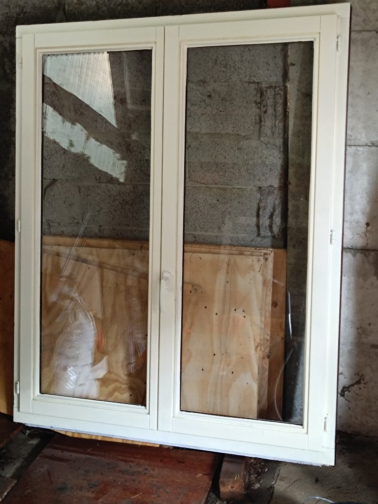 Hardhouten Vensterraam, Ophalen, 160 cm of meer, Zo goed als nieuw, Dubbelglas