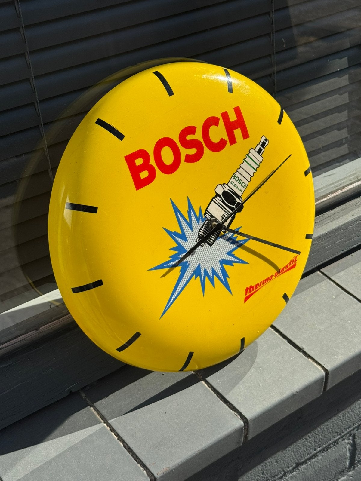 BOSCH Bougie reclame klok, Verzamelen, Ophalen, Gebruikt, Reclamebord