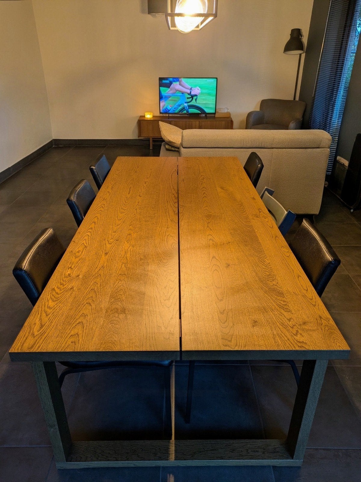 Eettafel te koop, Enlèvement, Utilisé, 50 à 100 cm, Chêne