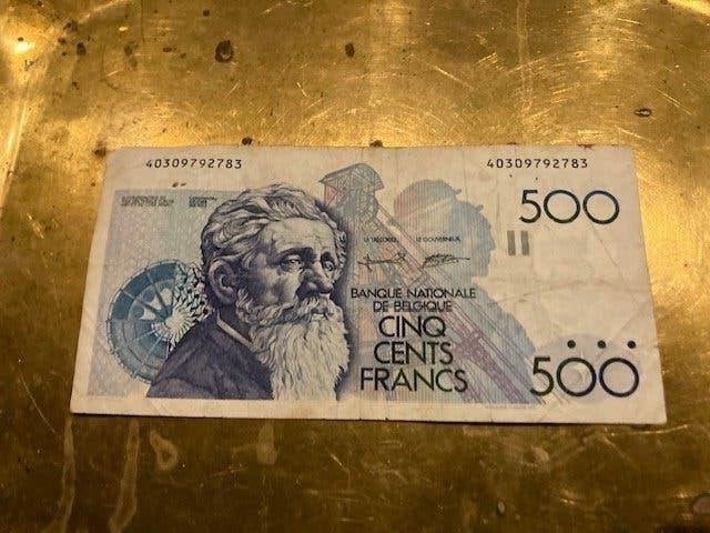 BANKBRIEFJE BILJET 500 BELGISCHE FRANK CONSTANTIN MEUNIER, Postzegels en Munten, Bankbiljetten | België, Ophalen of Verzenden