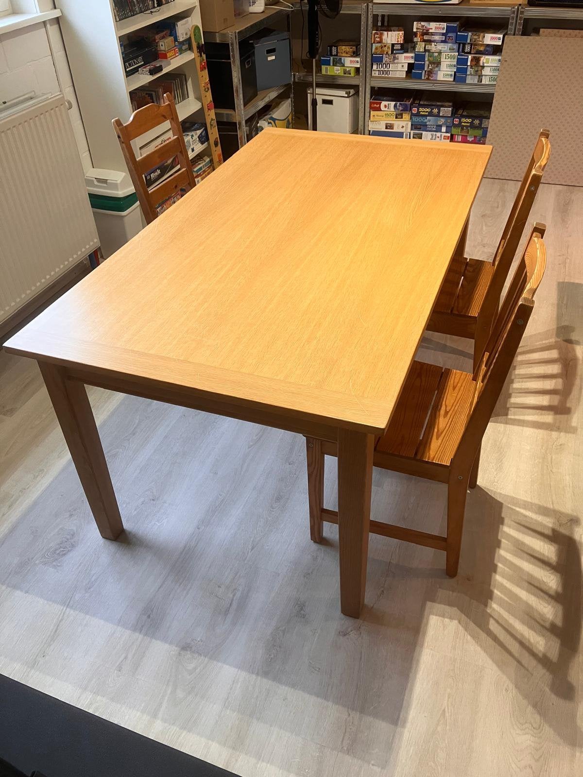 Volhouten ikea eettafel, Huis en Inrichting, Tafels | Eettafels, Ophalen, Gebruikt, 50 tot 100 cm, Vijf personen of meer