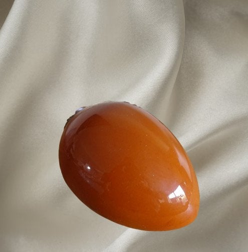 Grote glazen vintage kerstbal, mooie roestkleur, Diversen, Ophalen of Verzenden, Gebruikt