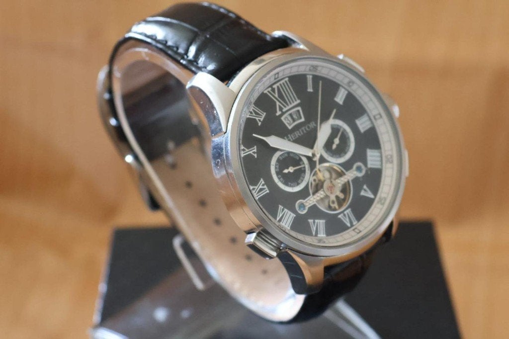 horloge heren, Handtassen en Accessoires, Horloges | Heren, Overige merken, Leer, Staal, Polshorloge