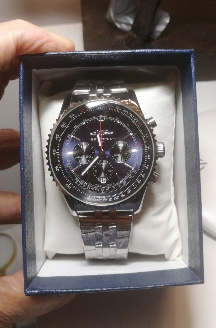 Breitling Navitimer 1848 zilver kleur blauwe wijzerplaat, Staal, Staal, Breitling, Polshorloge