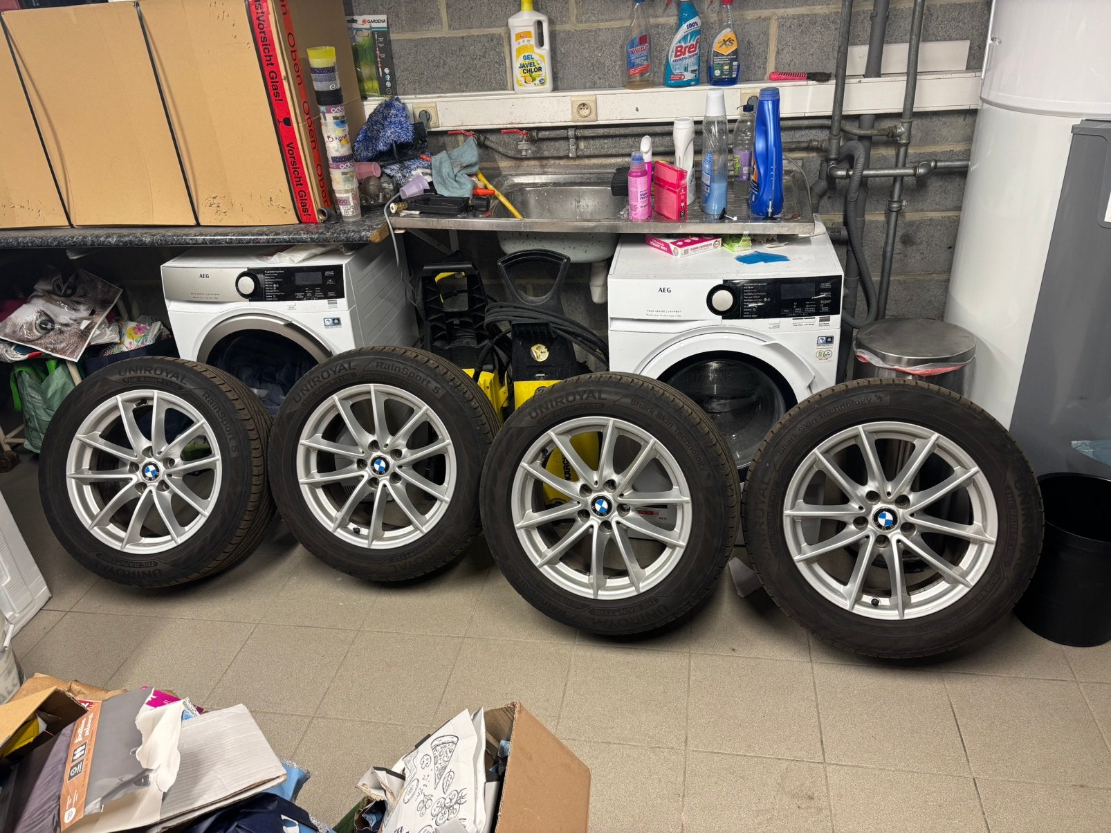 4 roues BMW en 17" avec pneus 225/55R17, Autos : Pièces & Accessoires, Enlèvement, BMW