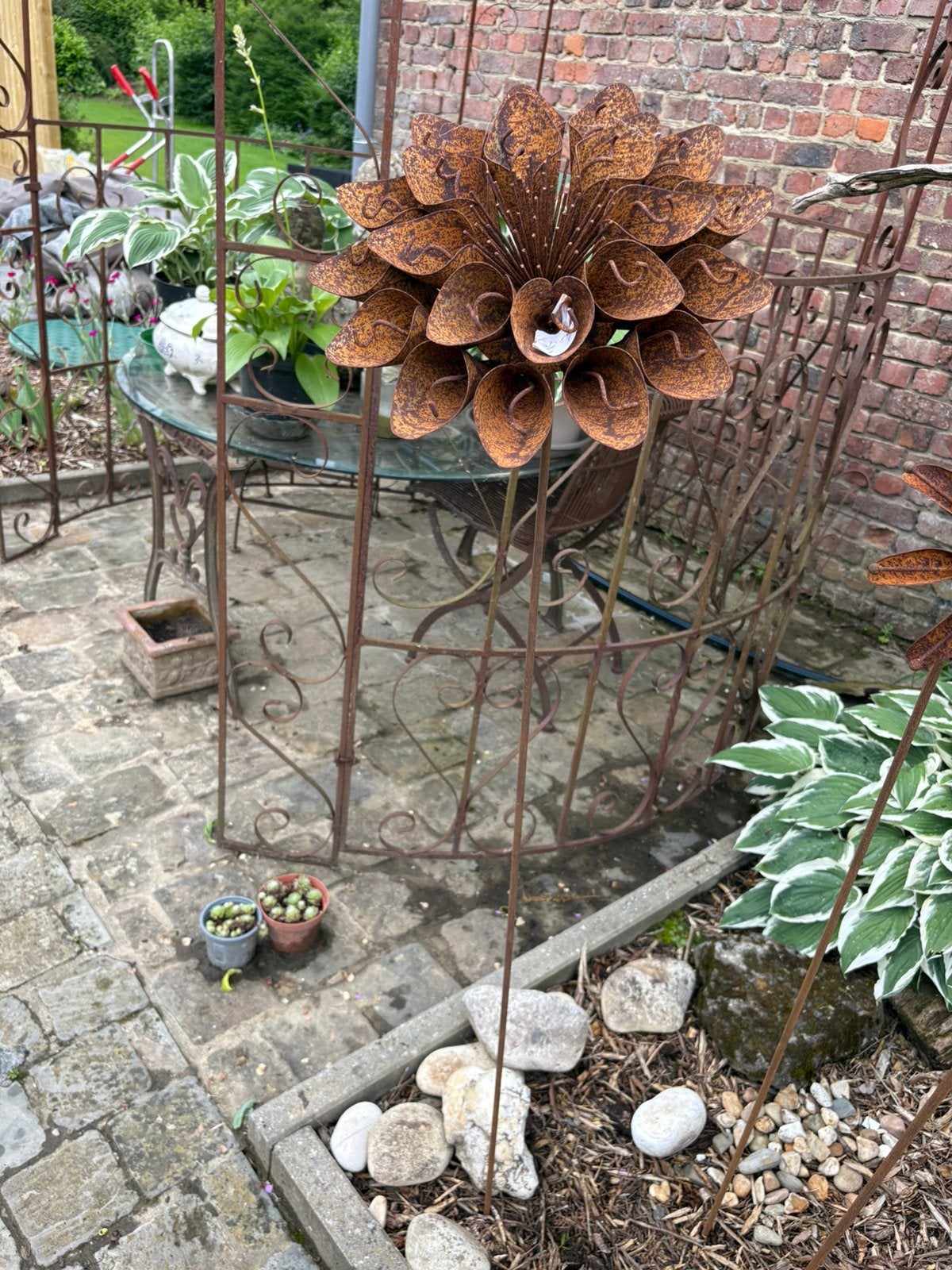 Grande décoration de jardin fleurie en métal, Jardin & Terrasse, Décoration murale de jardin, Enlèvement, Neuf