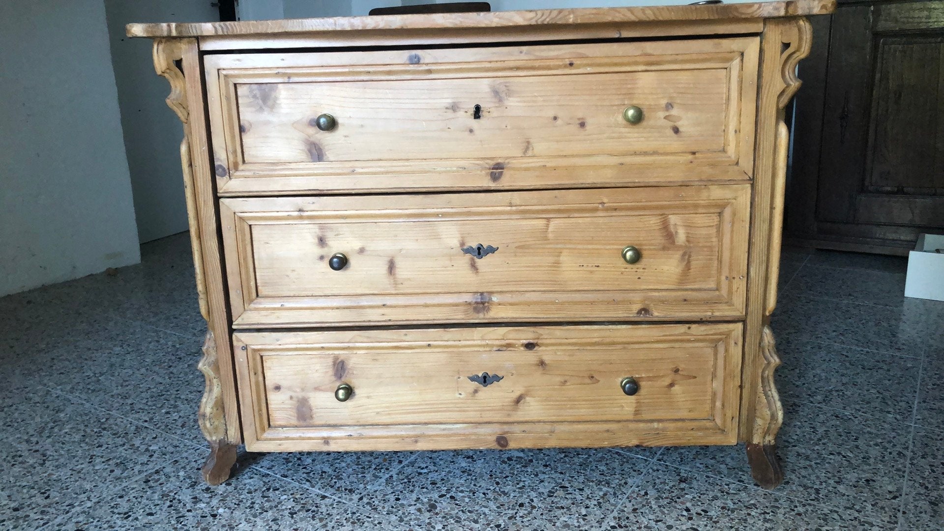 Commode en pin, Maison & Meubles, Armoires | Commodes, 3 ou 4 tiroirs, Enlèvement, Utilisé, 50 à 100 cm