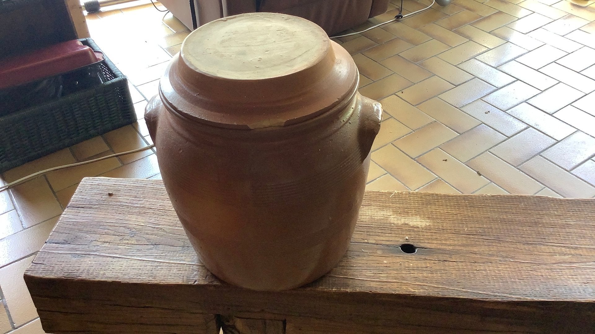 Antieke bruine inmaakpot., Antiek en Kunst, Ophalen