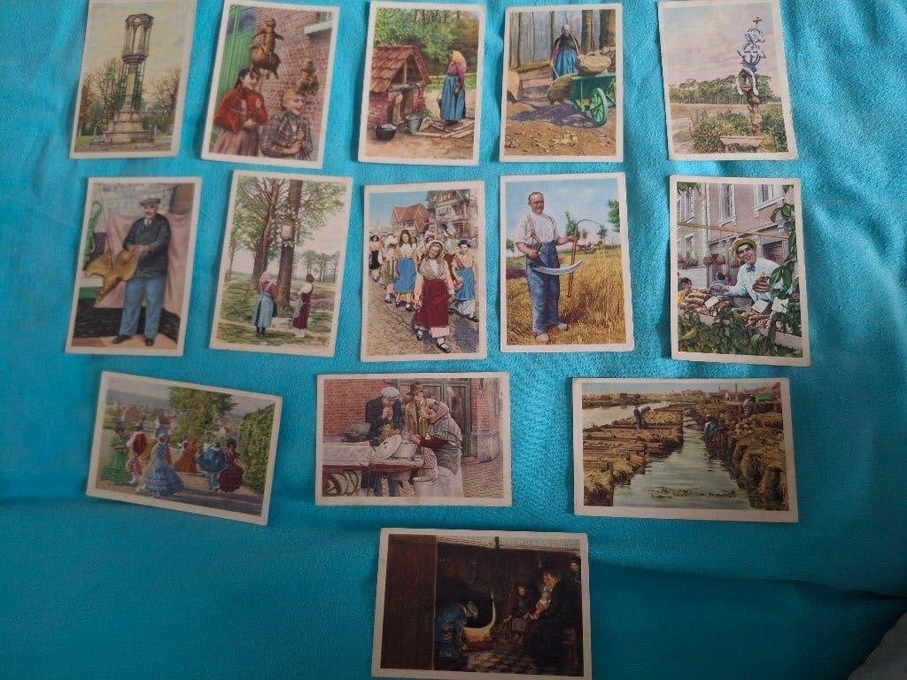 Vintage Côte d´or verzamelkaarten Belgische Folklore, Enlèvement ou Envoi, Gravure, Utilisé, 1940 à 1960