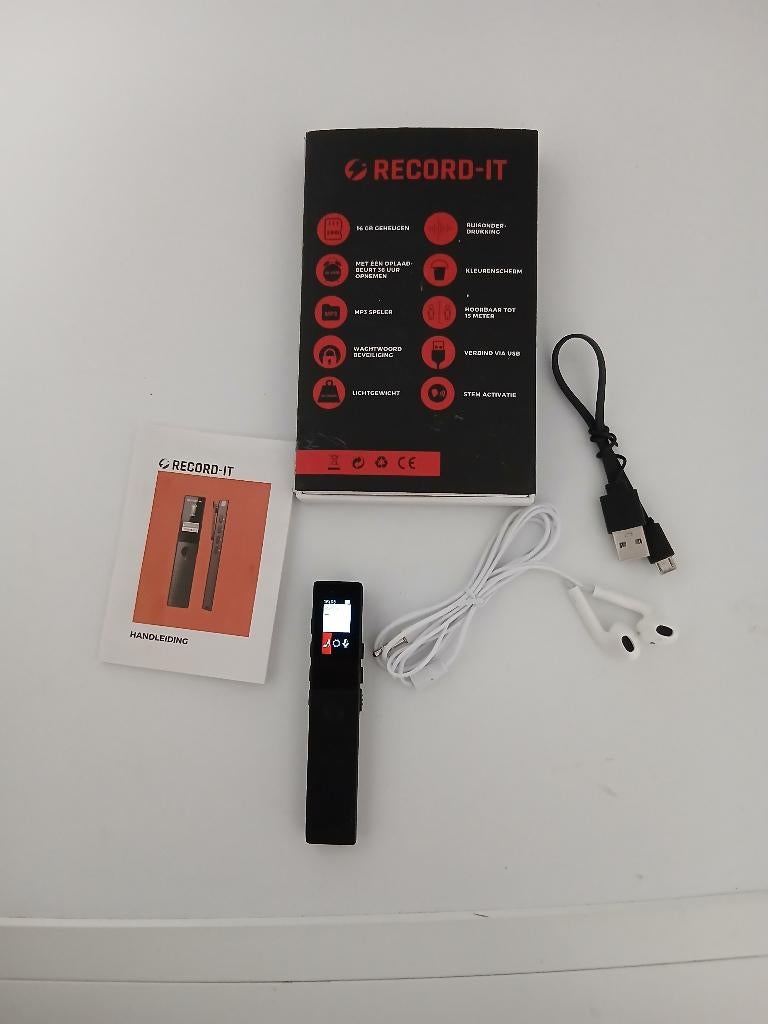 Digitaal – draadloze dictafoon; Record-IT; 6 jaar oud, Ophalen of Verzenden, Bandrecorder