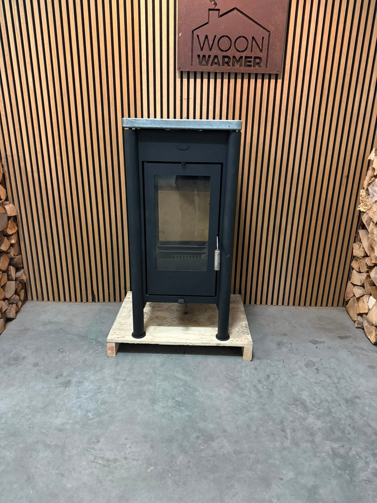 26066 Houtkachel met speksteen Fireplace 7kw, Huis en Inrichting, Kachels, Ophalen, Gebruikt, Houtkachel, Vrijstaand