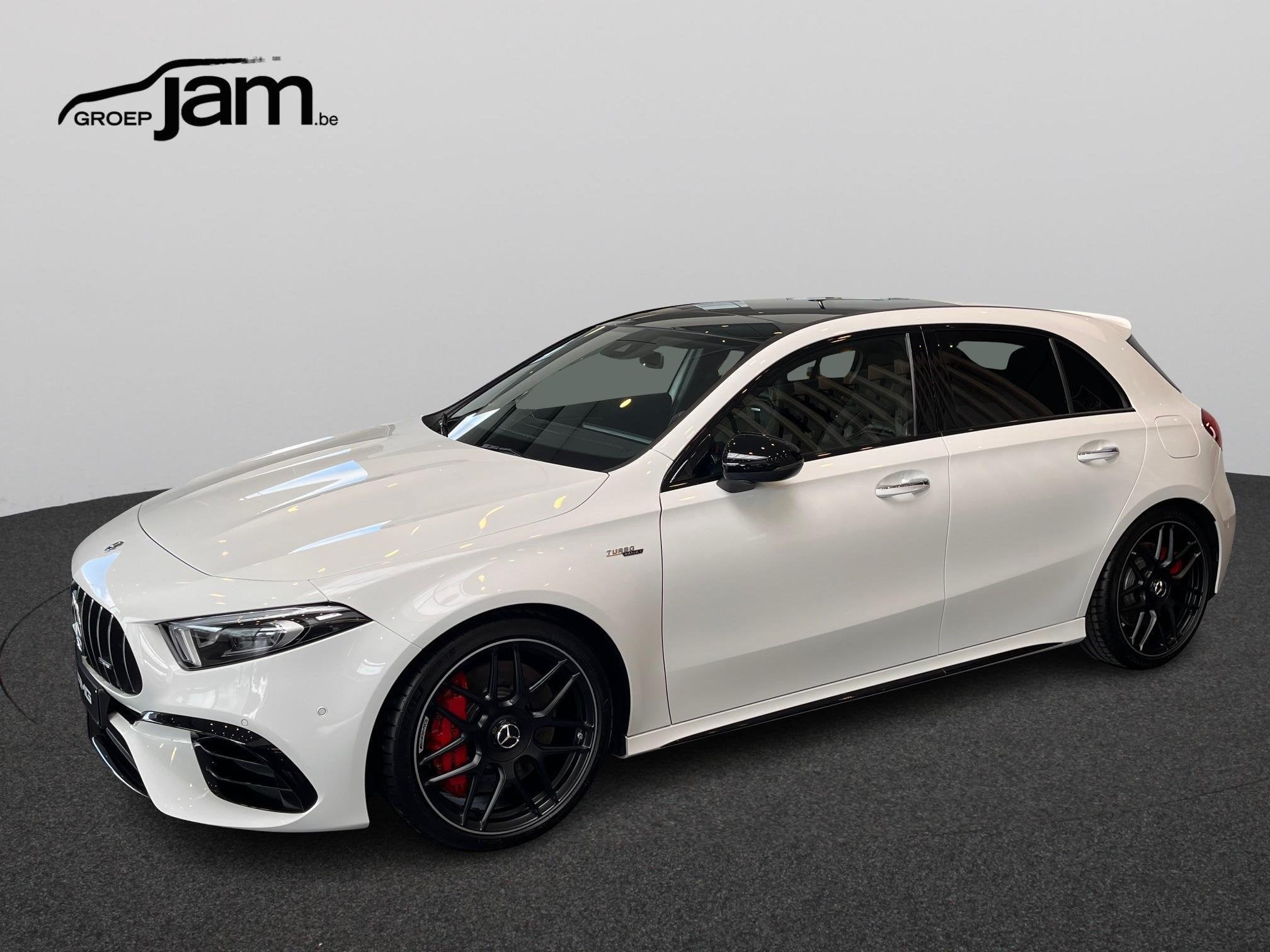 Mercedes-Benz A-klasse 45 S 4MATIC+ Pano/Perf pack, Auto's, Mercedes-Benz, Automaat, Stof, Wit, 5 zetels