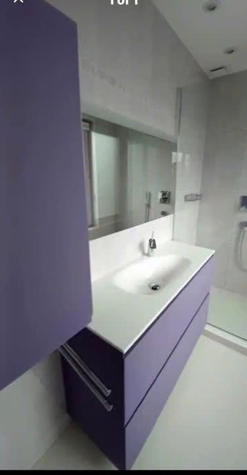 Meuble salle de bain avec 2 armoires, miroir et robinet, 25 à 50 cm, 150 à 200 cm, Comme neuf, Enlèvement