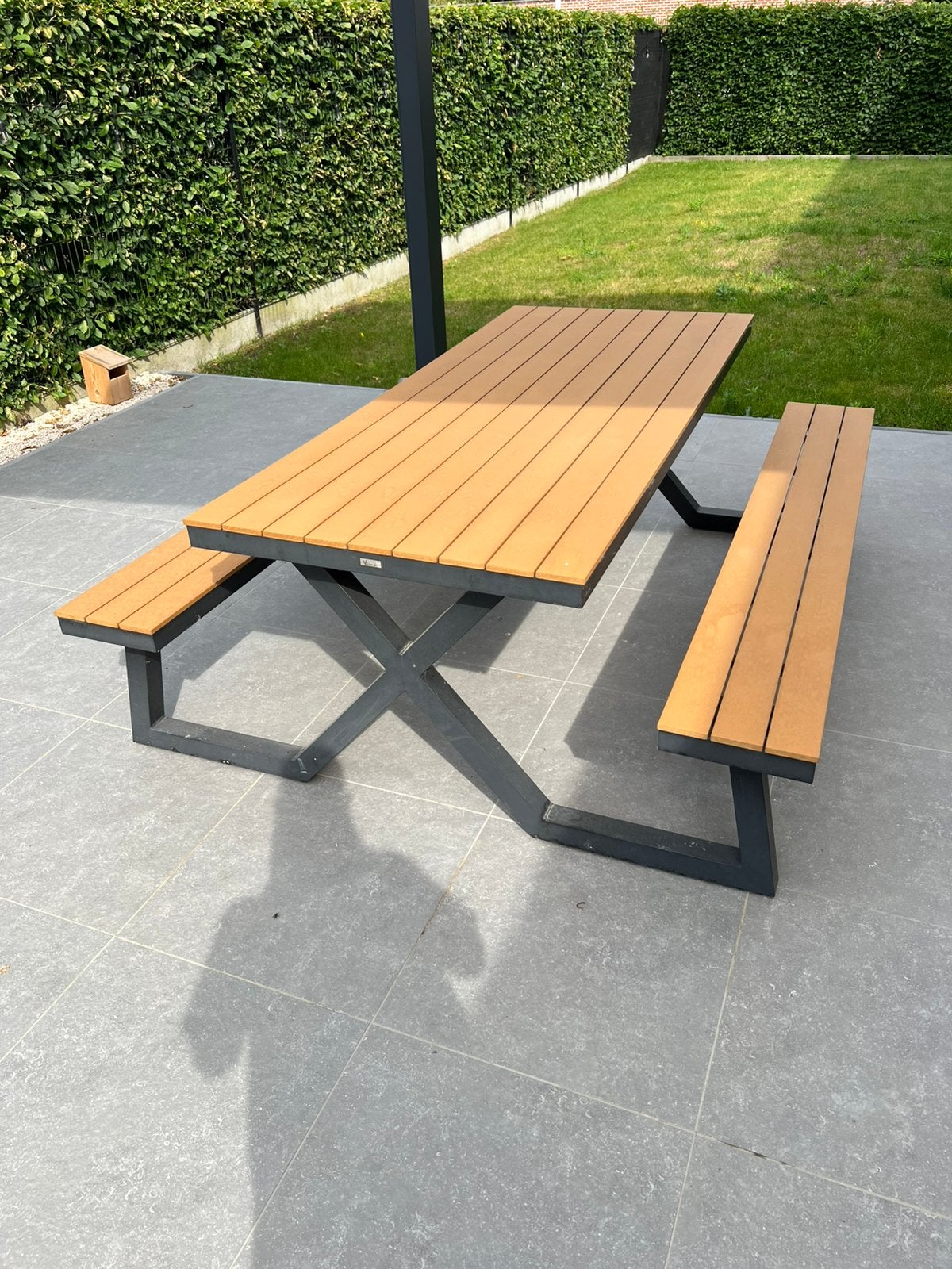 Picknicktafel voor 6 personen met beschermhoes, Tuin en Terras, Ophalen, Zo goed als nieuw