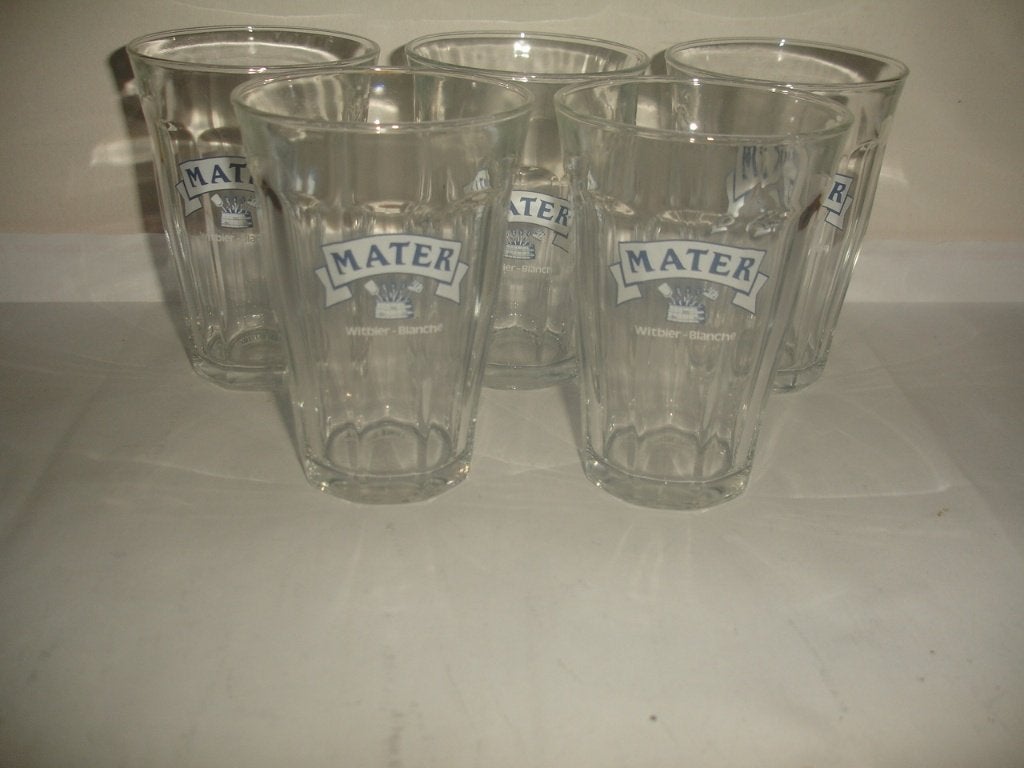 Bierglas Mater, brij. Roman, 5 stuks voor € 3,00, Verzamelen, Ophalen of Verzenden, Zo goed als nieuw, Glas of Glazen, Overige merken