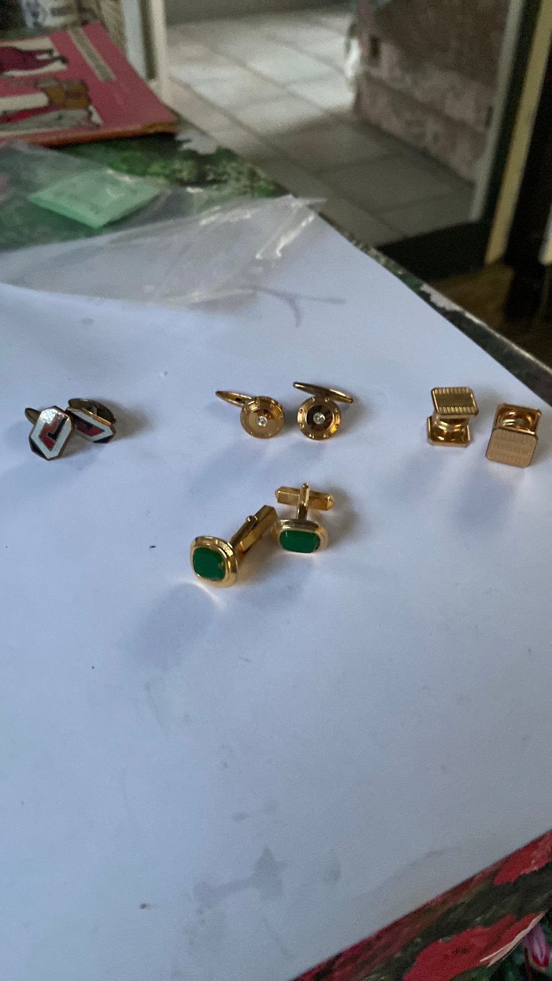 4 paar vintage manchetknopen, Handtassen en Accessoires, Manchetknopen, Ophalen, Zo goed als nieuw