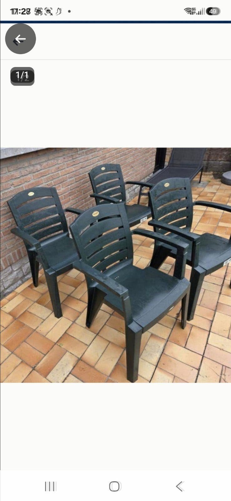 4 tuinstoelen  hartman, donker groen, zeer goede staat, Tuin en Terras, Ophalen