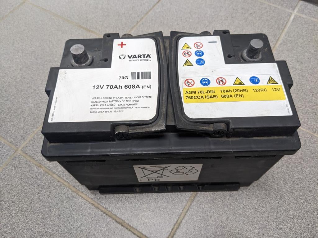 Varta AGM start stop batterij 70Ah  608A, Ophalen