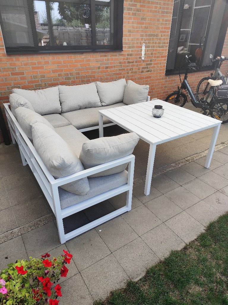 Buiten loungeset, Jardin & Terrasse, 5 places, Aluminium, Enlèvement, Utilisé
