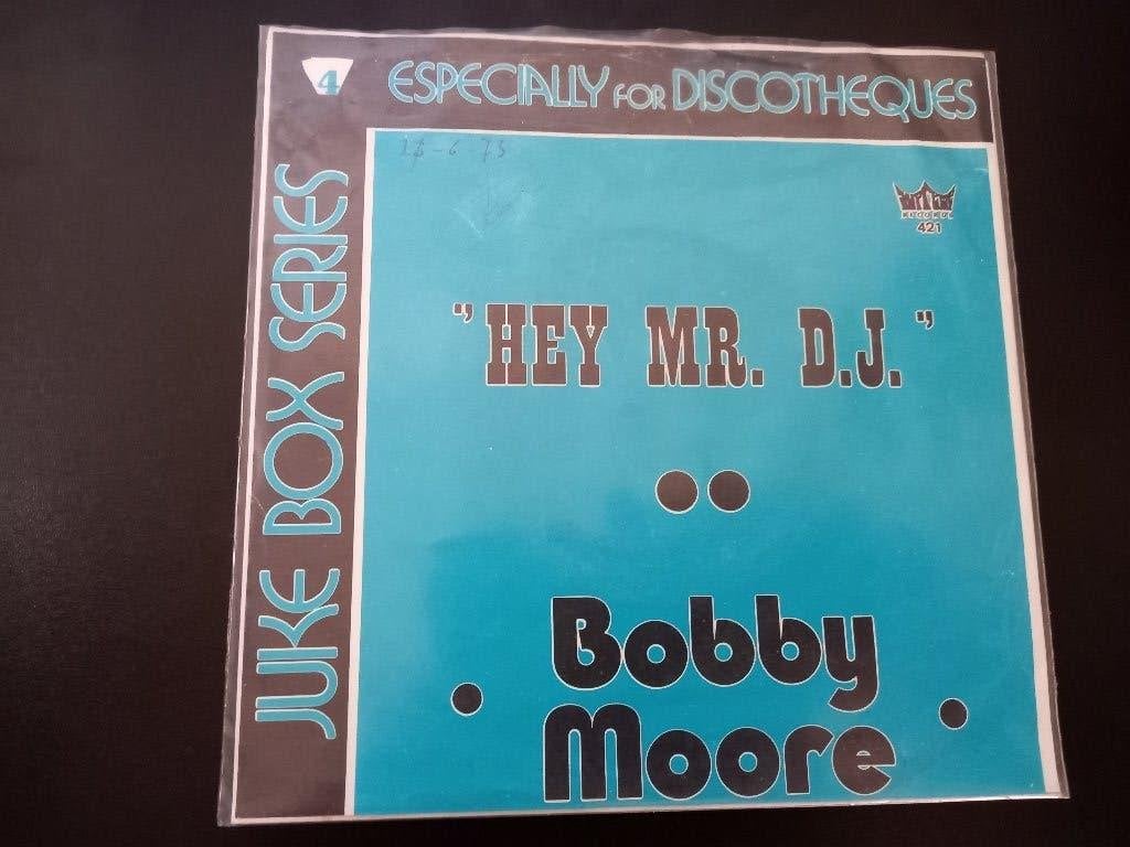 Bobby Moore — Hey Mr. DJ '7 « Popcorn », Housse de protection extérieure, Enlèvement ou Envoi, Soul, Nu Soul ou Neo Soul, 7 inch