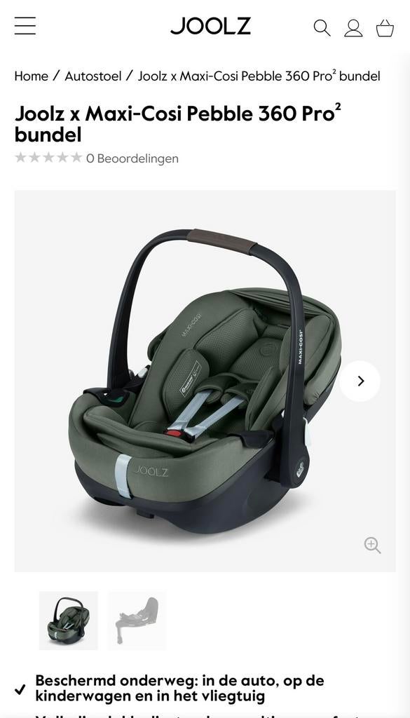 Maxi cosi x joolz, Ophalen, Zo goed als nieuw, Isofix, 0 t/m 13 kg
