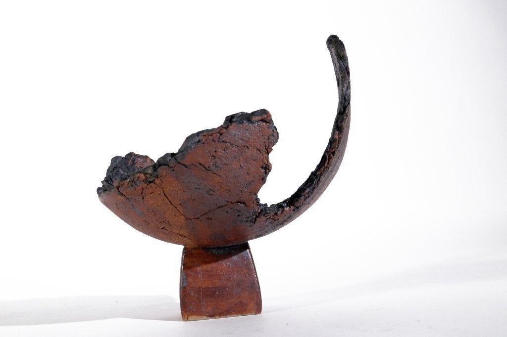 Keramiek / glas sculptuur schaal met monogram, Antiek en Kunst, Steen of Keramiek, Abstract, Ophalen, Overige typen