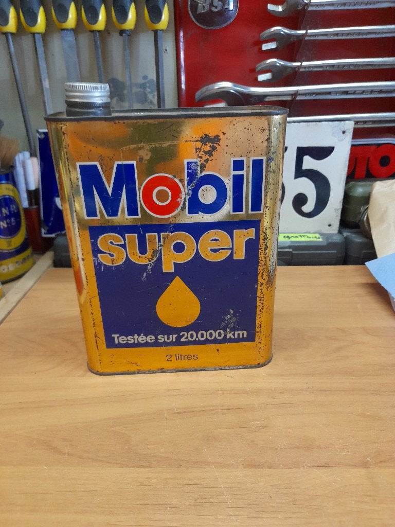 ancien bidon huile vide mobil super, Envoi, Utilisé, Autres types