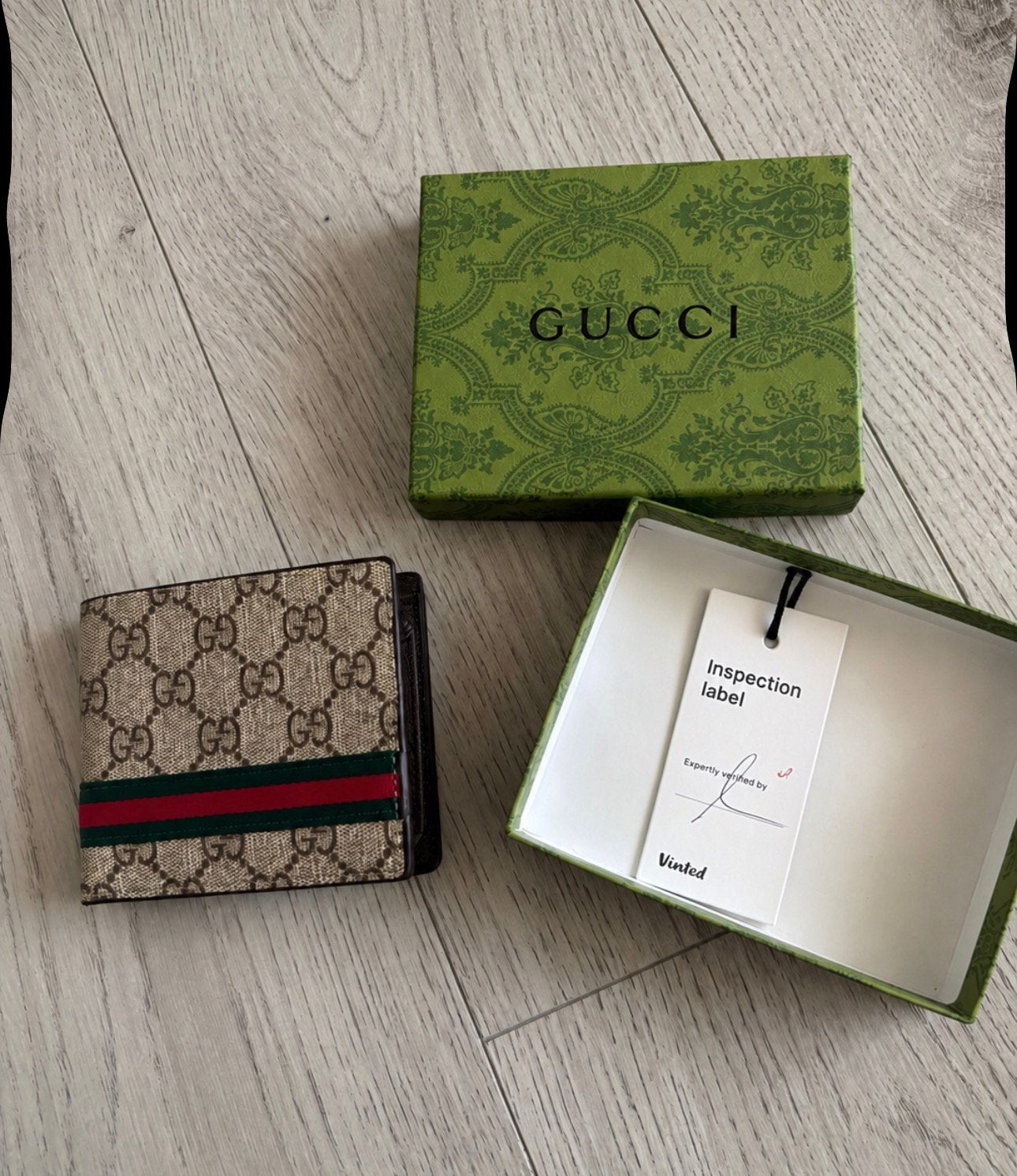 Gucci portomonee, Bruin, Zo goed als nieuw, Met knipsluiting, Ophalen