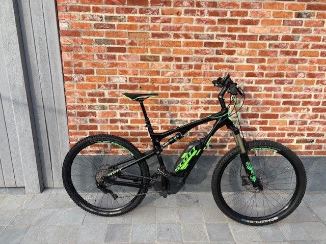 Electrisch mountainbike volledig geveerd, Gebruikt, Versnellingen, 57 tot 61 cm, Schijfrem