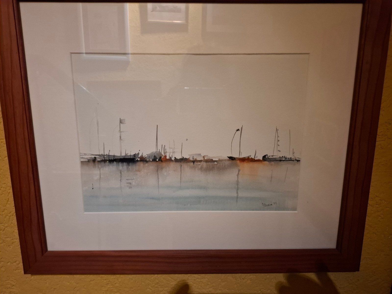 Aquarelle originale - Signée M. Davin (1999), 1950 - 1999, Paysage, Enlèvement, 24 cm