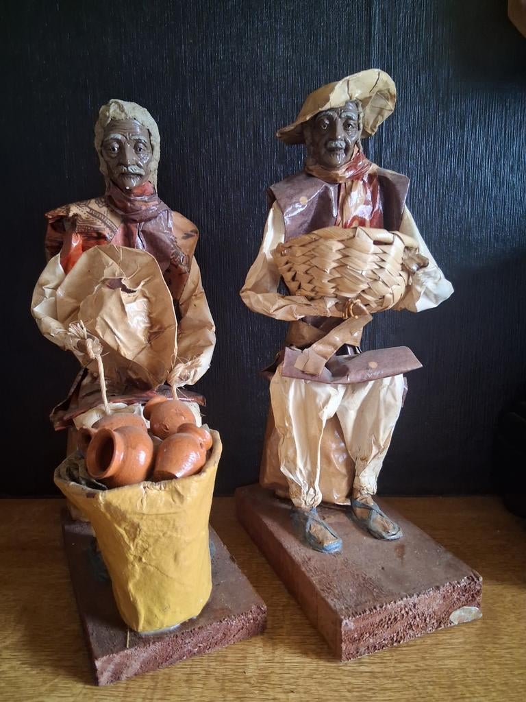 Beeldjes van Mexicaanse dorpelingen „papier-maché” H29cm, Verzamelen, Ophalen of Verzenden