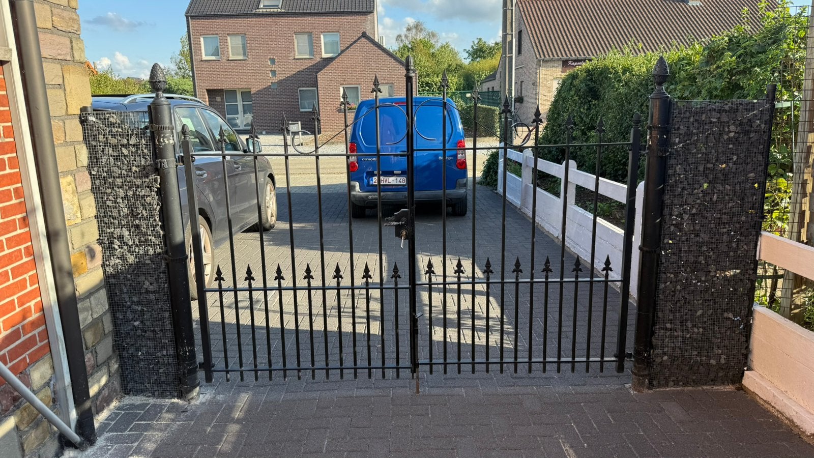Oprit poort zwart ijzer 254m breed, Enlèvement, Comme neuf, Fer