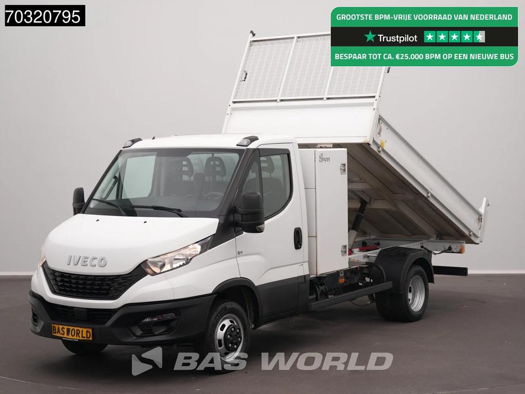 Iveco Daily 35C16 3.0L Kipper met Kist Dubbellucht 3,5t Trek, Auto's, Stof, Gebruikt, Euro 6, 4 cilinders