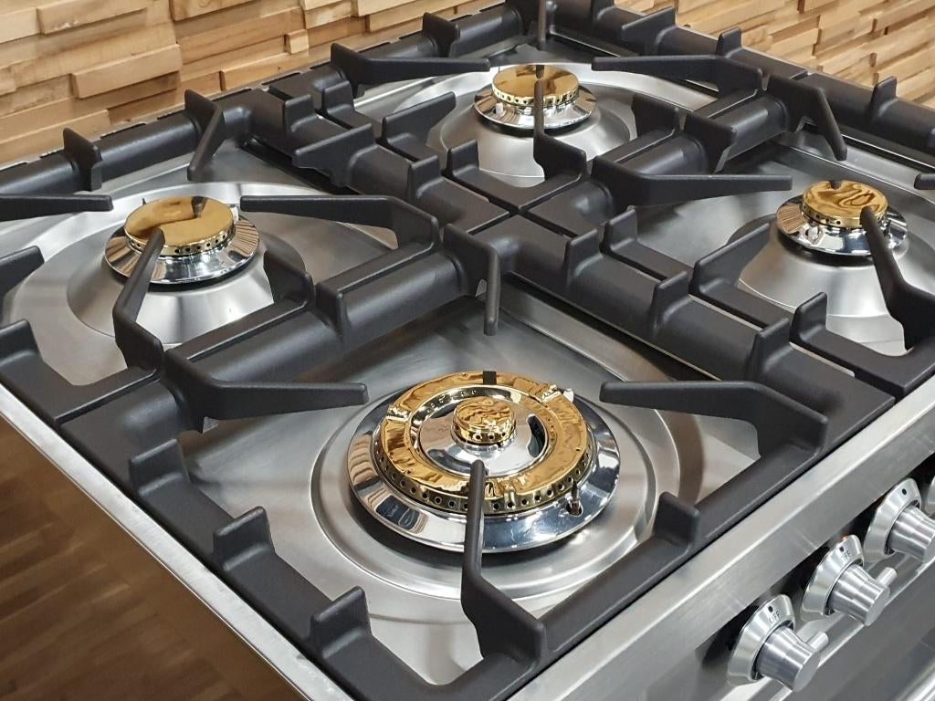 🔥Luxe Boretti Fornuis 70cm RVS 300 graden oven 4 pitten, Ophalen, 60 cm of meer, 4 kookzones, Zo goed als nieuw
