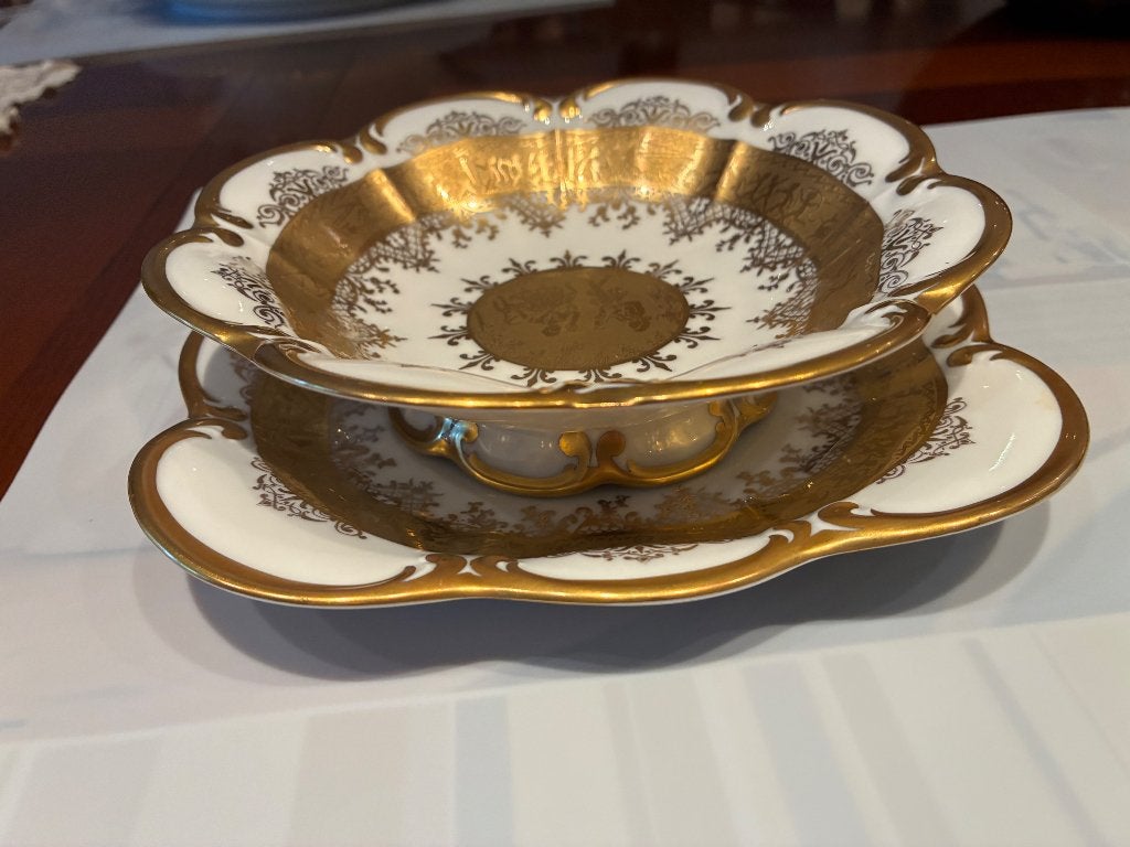 DW Karlsbader Porselein - Goud Fragonard - Incrusté à l'or, Antiek en Kunst, Antiek | Porselein, Ophalen of Verzenden
