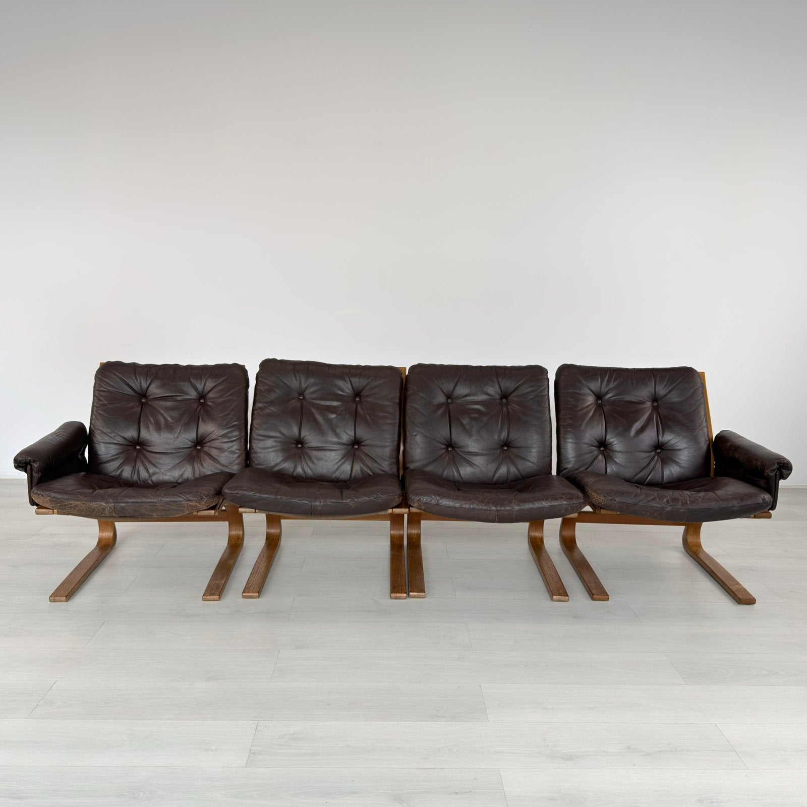 Zetels 4 places Kengu en cuir Rybo Rykken, Maison & Meubles, Fauteuils, Enlèvement, Comme neuf