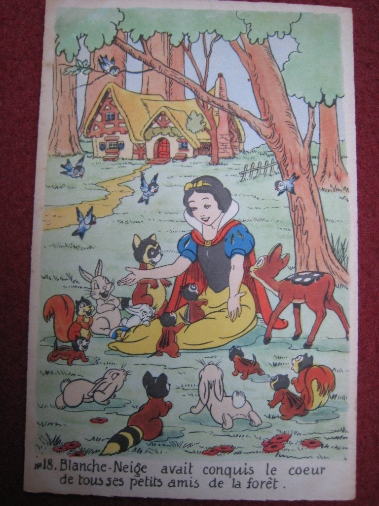 Walt Disney Blanche-Neige CP Seven Dwarfs 1945 numéro 18, Envoi, Blanche-Neige ou Belle au Bois Dormant, Utilisé, Image ou Affiche