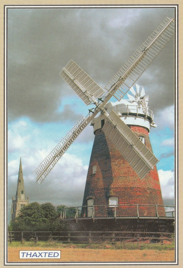 WINDMOLEN  in  THAXTED  ESSEX  + Kerk St-John., Envoi, Non affranchie, Bâtiment