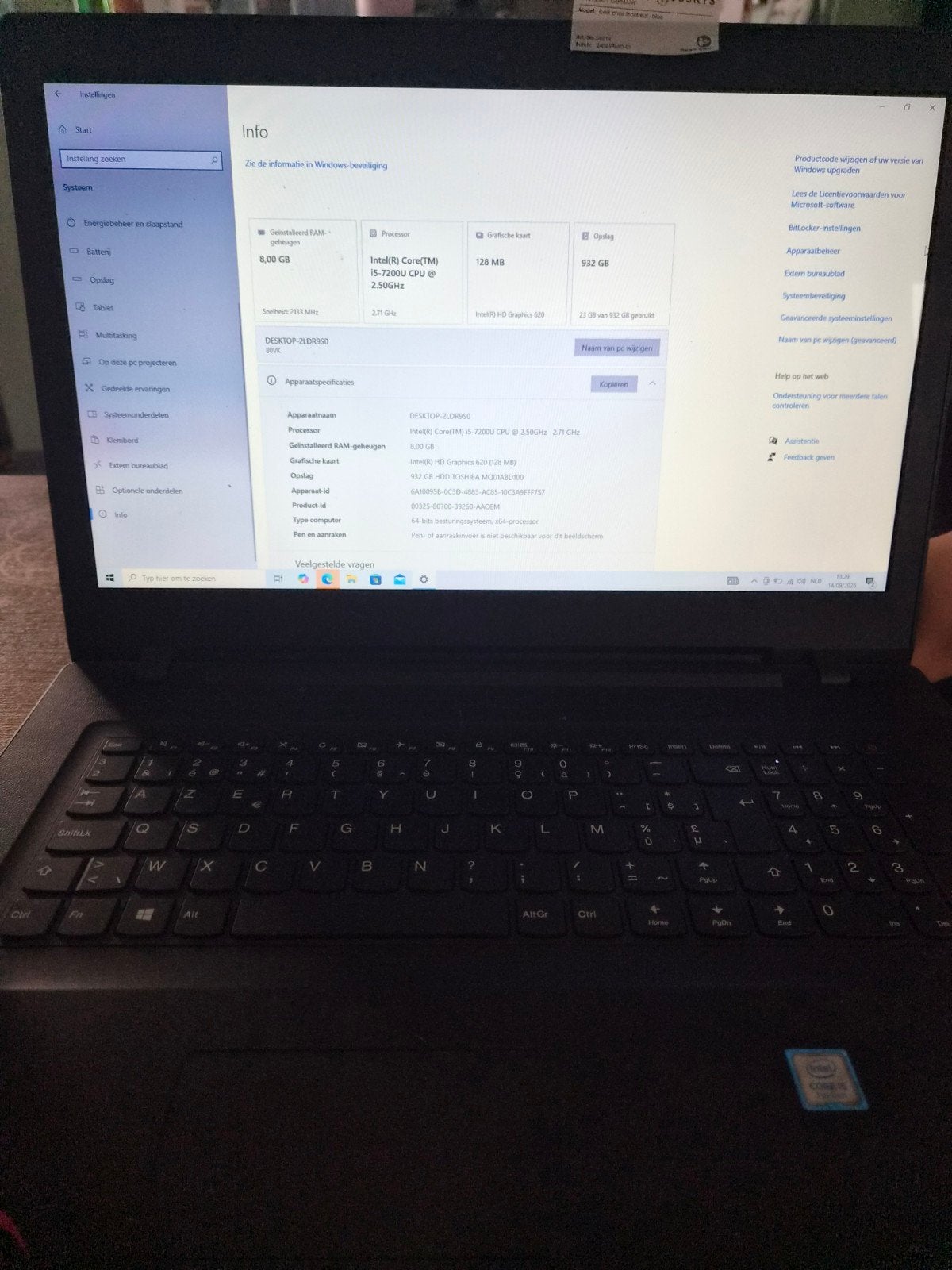 lenovo laptop windows 10, HDD, Enlèvement ou Envoi, 17 pouces ou plus, 8 GB