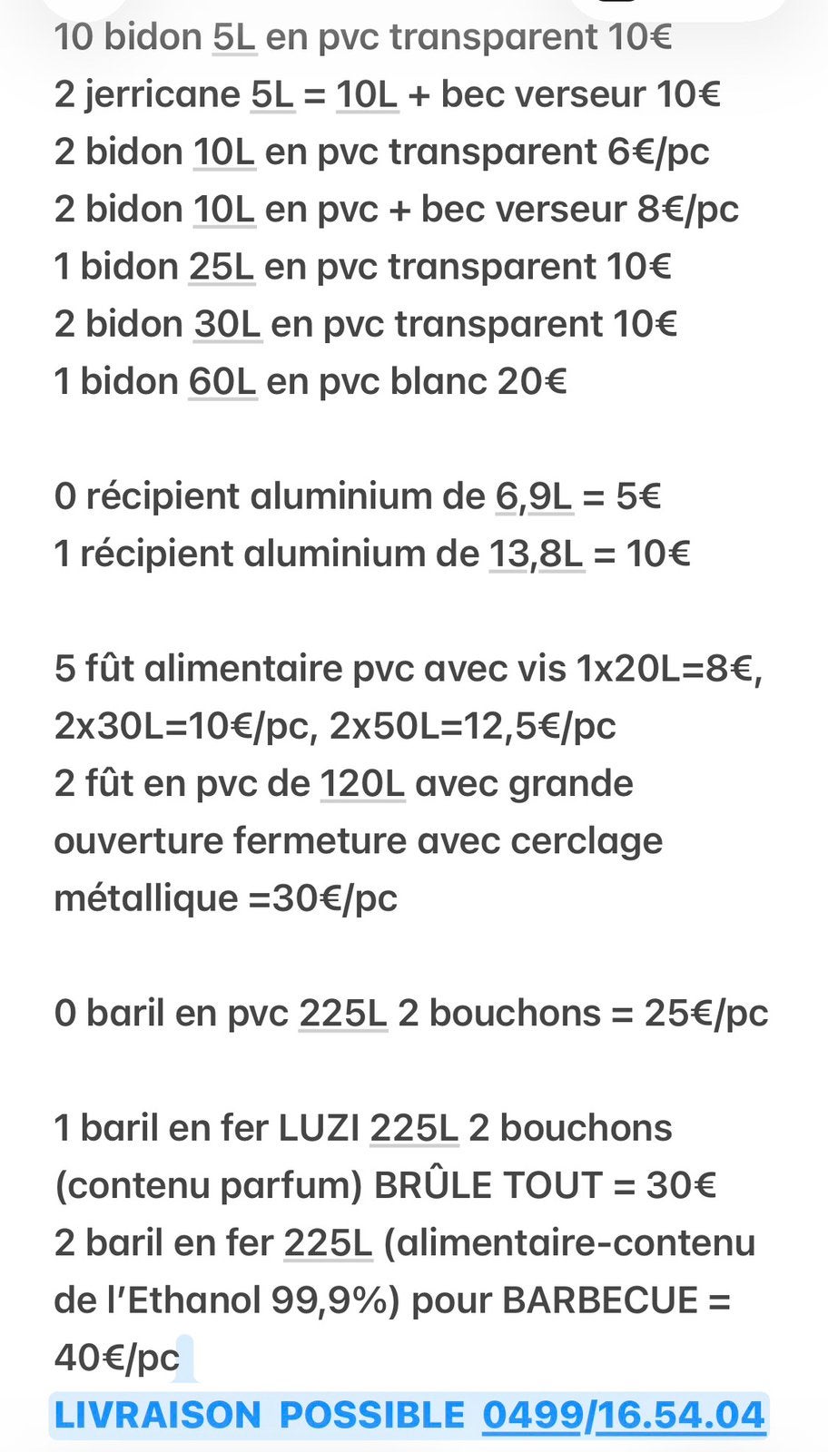Schoon blik 5L,10L,20L,25L,30L,60L, ijzeren vat 225L, Ophalen of Verzenden