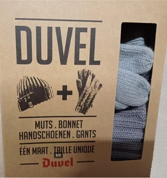Duvel handschoenen + muts, Verzamelen, Ophalen of Verzenden, Kleding, Duvel