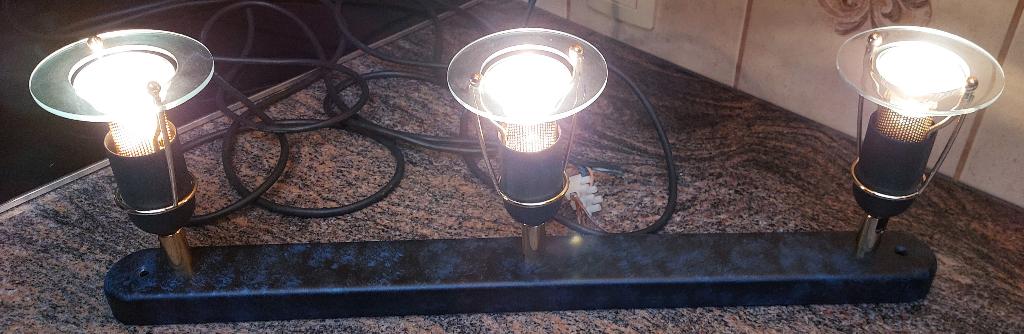 Massive - Plafondlamp incl. 3 spots & 2 nieuwe reservespots, Ophalen, Zo goed als nieuw, Glas, Zie foto's