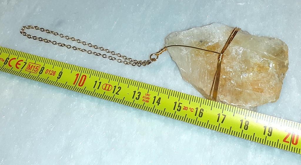 decoratie of accessoire kristal ruwe citrien hanger 1, Ophalen of Verzenden, Mineraal