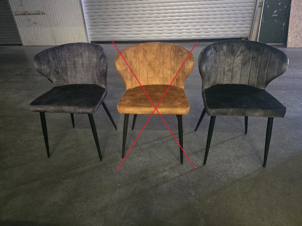 Toffe stoelen in fluweel , grijs of groen. €50/stuk!!, Huis en Inrichting, Stoelen, Ophalen of Verzenden, Nieuw, Grijs