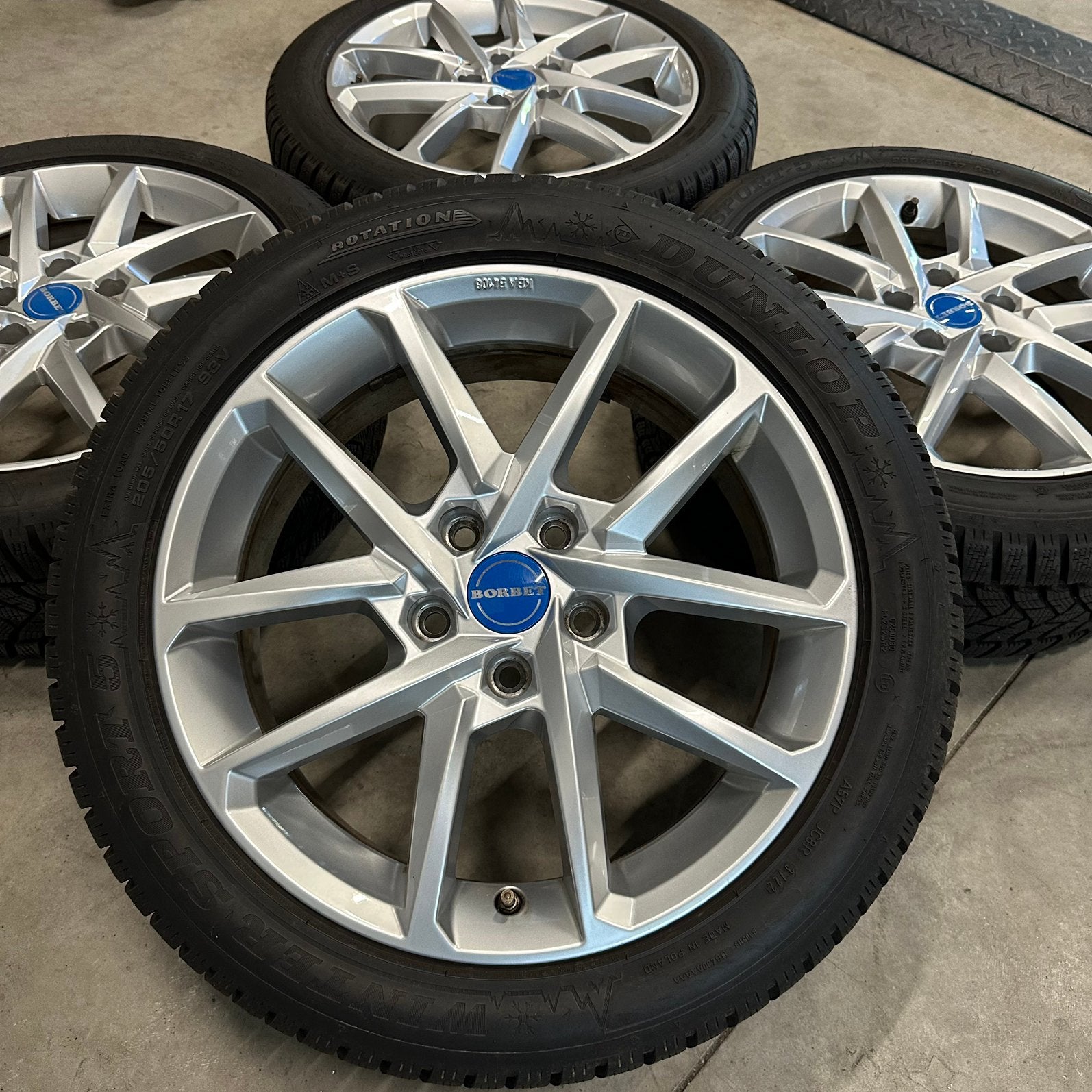 Originele 17” borbet velgen winterbanden gti gte GTD R line, Neuf, Pneus et Jantes, Pneus hiver, Enlèvement ou Envoi