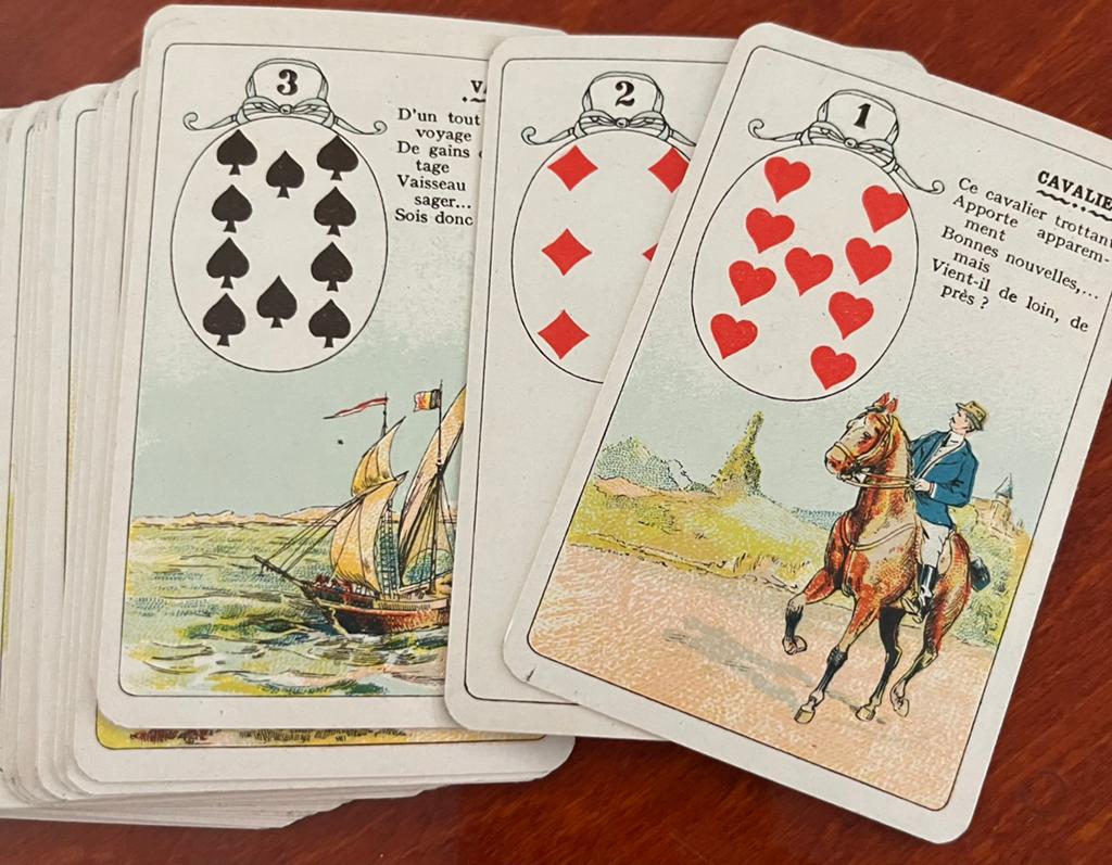 oud kaartspel tarot Lenormand met boekje, Ophalen of Verzenden, Gebruikt