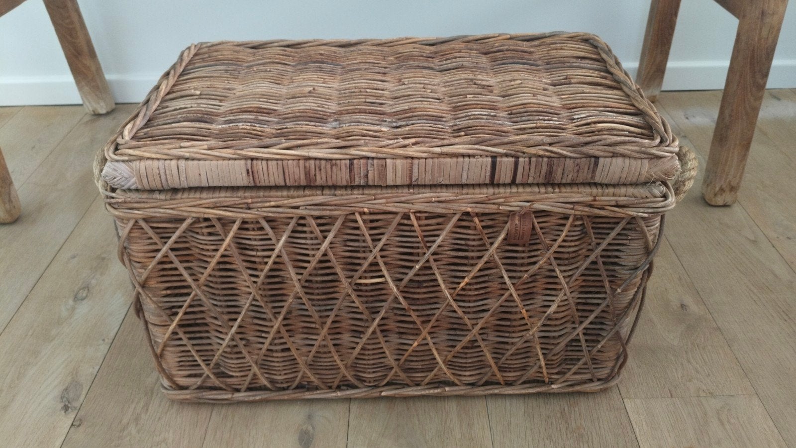 Rieten opbergmand Riviera maison, 100 à 150 cm, Comme neuf, Enlèvement, Autres matériaux
